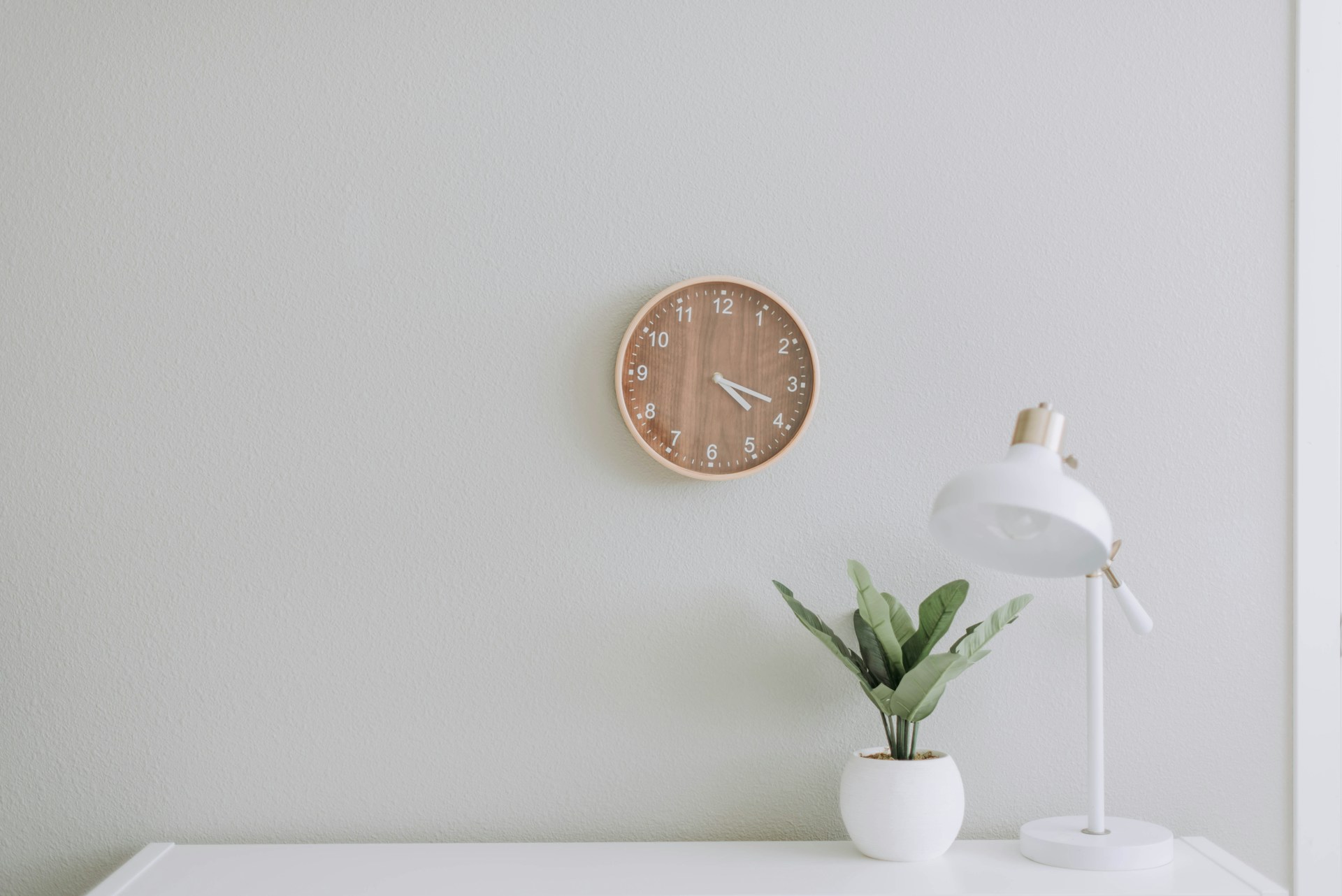  white desk lamp beside green plant